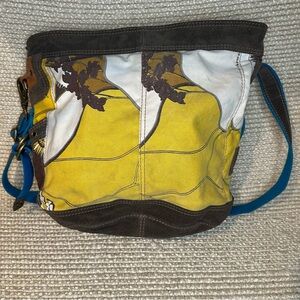 Vintage Lucky Brand  Canvas and Suede Bucket Bag